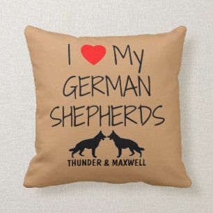 Custom I Liebe meine zwei deutschen Hirten Kissen