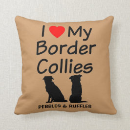 Custom I Liebe meine zwei Grenzhunde Kissen