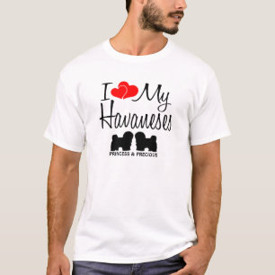 Custom I Liebe meine zwei Havaneses T-Shirt