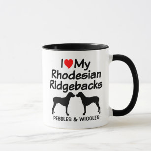 Custom I Liebe meine zwei Rhodesier Ridgeback Hund Tasse