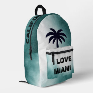 Custom I Liebe Miami California Beach Blue Ocean Bedruckter Rucksack