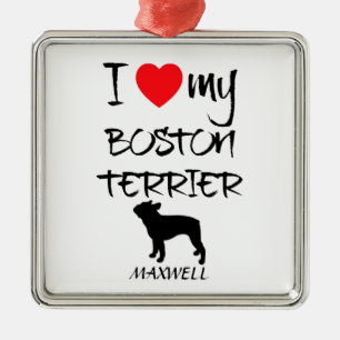 Custom I Liebe My Boston Terrier Ornament Aus Metall