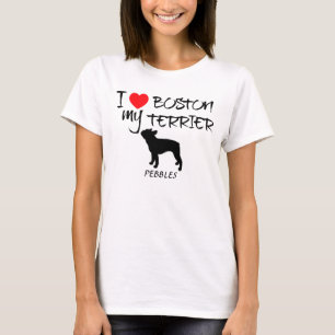 Custom I Liebe My Boston Terrier T-Shirt