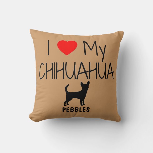 Custom I Liebe My Chihuahua Kissen (Vorderseite)