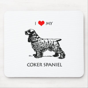 Custom I Liebe My Cocker Spanel Hund Mousepad