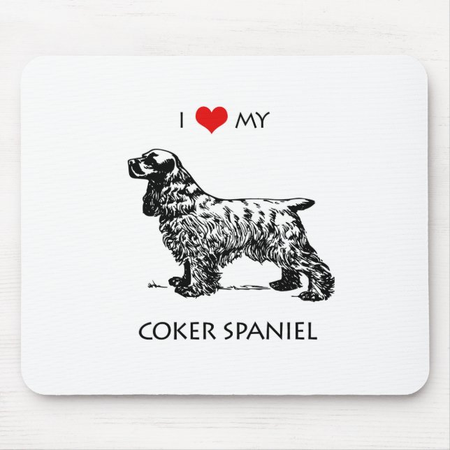 Custom I Liebe My Cocker Spanel Hund Mousepad (Vorne)