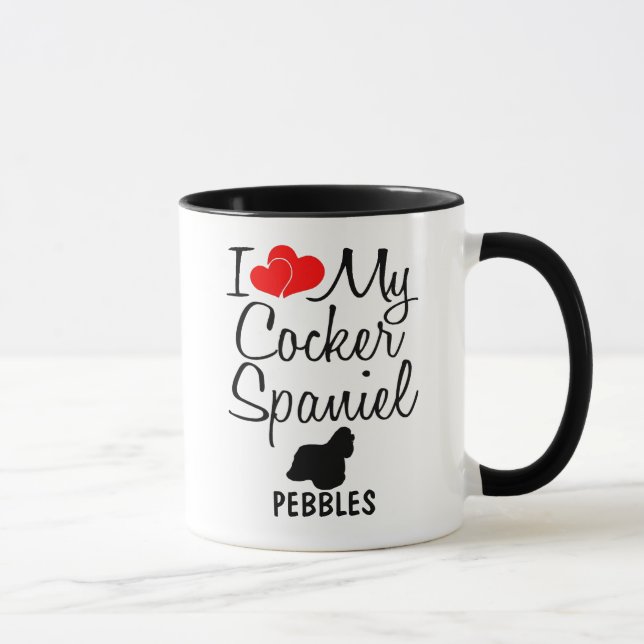 Custom I Liebe My Cocker Spanisch Tasse (Rechts)