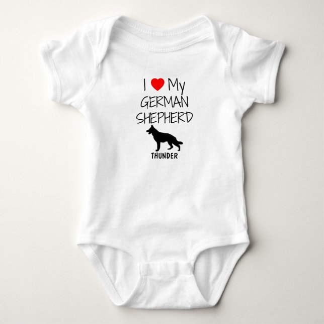 Custom I Liebe My German Shepherd Baby Strampler (Vorderseite)