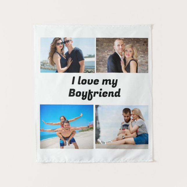 Custom I Liebe my Girlfriend 4 Foto Wandteppich (Vorderseite)