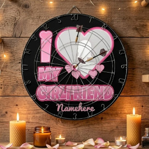 Custom I Liebe My Girlfriend - Foto & Name hinzufü Dartscheibe