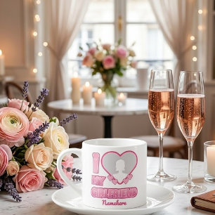 Custom I Liebe My Girlfriend - Foto & Name hinzufü Espressotasse