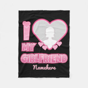 Custom I Liebe My Girlfriend - Foto & Name hinzufü Fleecedecke