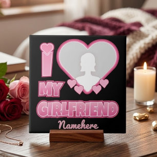 Custom I Liebe My Girlfriend - Foto & Name hinzufü Fliese