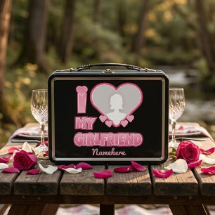 Custom I Liebe My Girlfriend - Foto & Name hinzufü Metall Brotdose