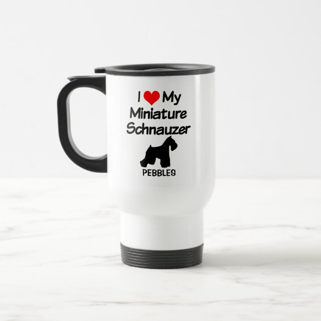 Custom I Liebe My Miniature Schnauzer Dog Reisebecher (Links)