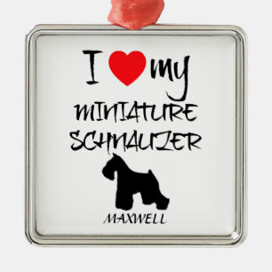 Custom I Liebe My Miniature Schnauzer Ornament Aus Metall