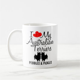 Custom I Liebe My Two Australian Terriers Tasse
