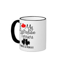 Custom I Liebe My Two Australian Terriers