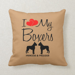 Custom I Liebe My Two Boxers Kissen