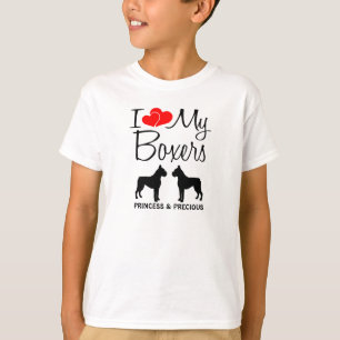 Custom I Liebe My Two Boxers T-Shirt
