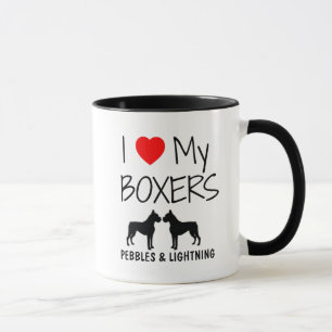 Custom I Liebe My Two Boxers Tasse