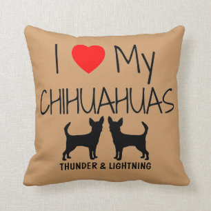Custom I Liebe My Two Chihuahuuas Kissen