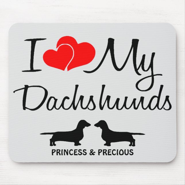 Custom I Liebe my Two Dackel Mousepad (Vorne)