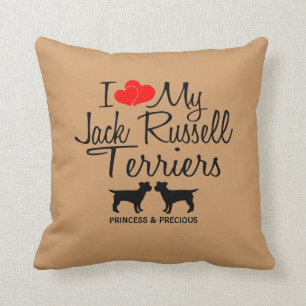 Custom I Liebe My Two Jack Russell Terriers Kissen