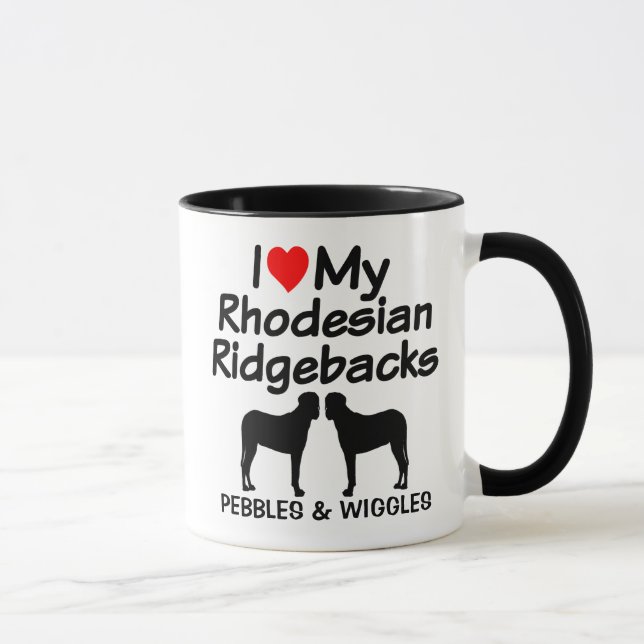 Custom I Liebe My Two Rhodesian Ridgeback Hunde Ta Tasse (Rechts)