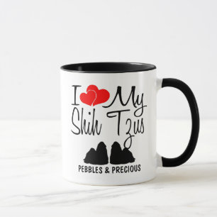 Custom I Liebe My Two Shih Tzus Tasse