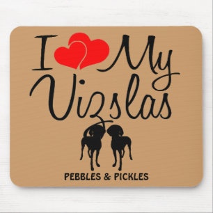 Custom I Liebe My Two Vizslas Mousepad