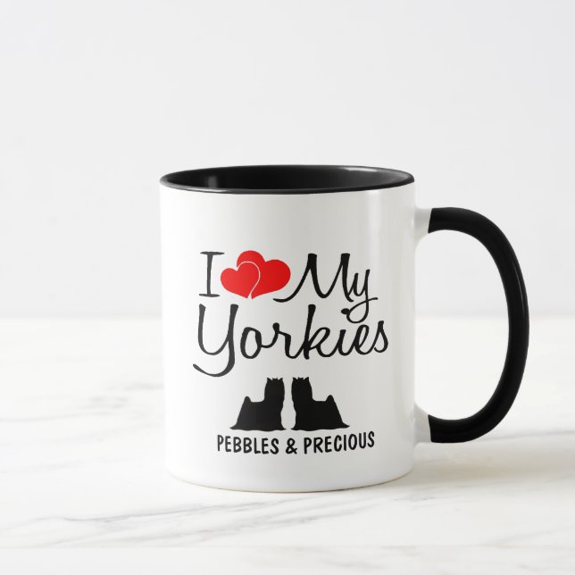 Custom I Liebe My Two Yories Tasse (Rechts)