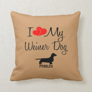 Custom I Liebe My Weiner Dog Kissen