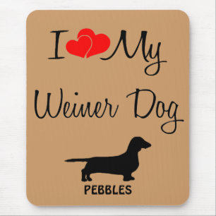 Custom I Liebe My Weiner Dog Mousepad