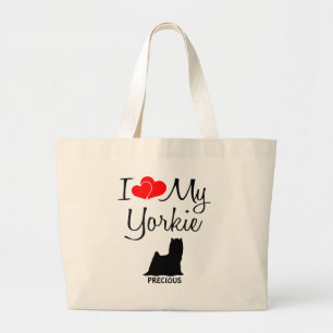 Custom I Liebe My Yorkie Jumbo Stoffbeutel