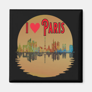 Custom I Liebe Paris Skyline Sunset Souvenir Magnet