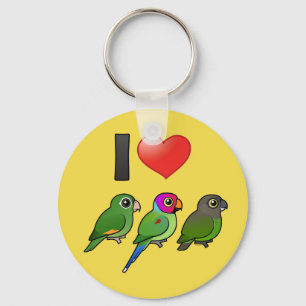 Custom I Liebe Parrots Schlüsselanhänger