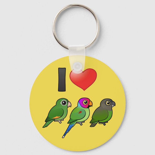 Custom I Liebe Parrots Schlüsselanhänger (Vorderseite)