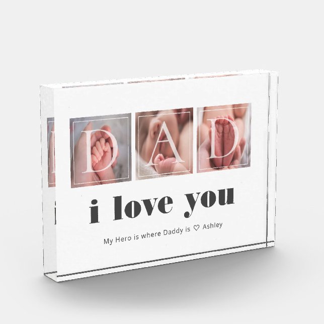 Custom I Love You Dad Bloc photo (Gauche)