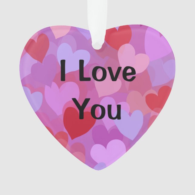 Custom I Love You Modern Typography Heart (devant)