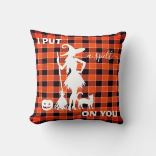 Custom I PUT A SPELL ON YOU Checkered Fall Kissen