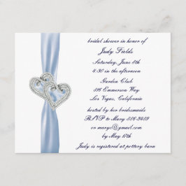 Custom Ice Blue Hearts Bridal Dusche Einladung