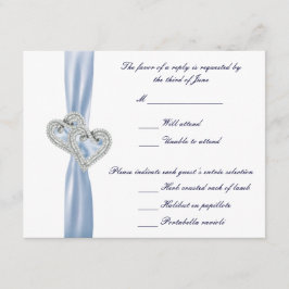 Custom Ice Blue Hearts Response Card RSVP Karte