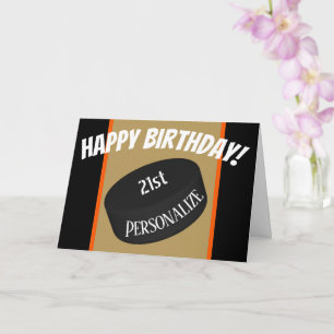 Custom Ice Hockey Personalisiert Name Age Birthday Karte