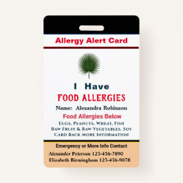 Custom ID Identification Allergiewarnkarte Ausweis