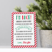 Custom I'm Back Christmas Elf Letter