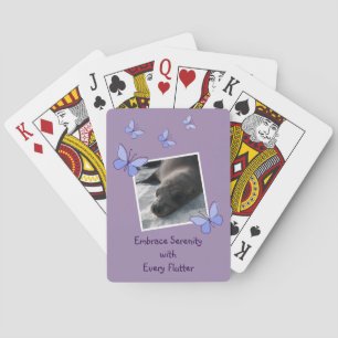 Custom Image Blue Butterfly Flutter Playing Cards Spielkarten