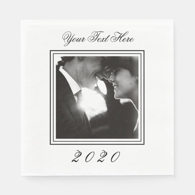 Custom Image Foto Geburtstag Napkins Serviette (Vorderseite)