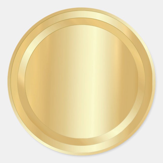 Custom Imitats Gold Elegante Glamour Trendy Templa Runder Aufkleber (Vorderseite)