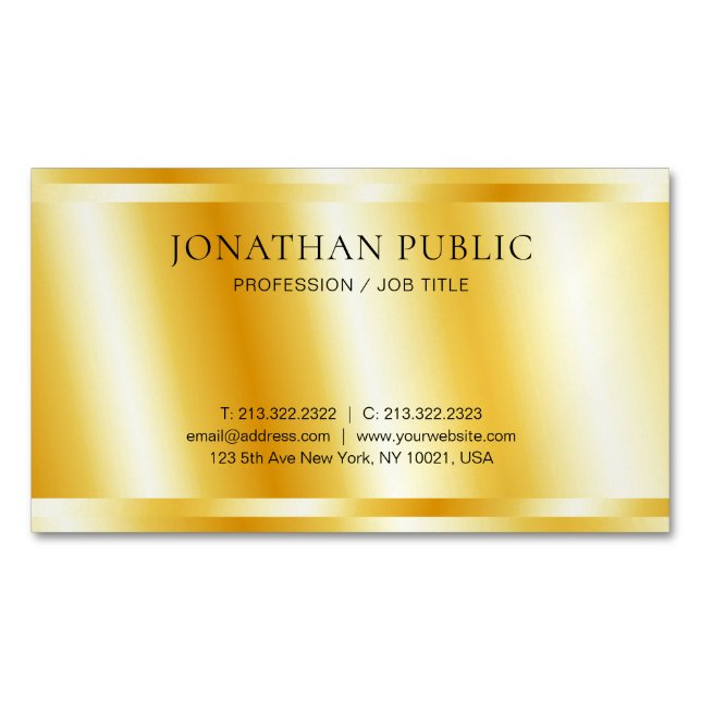 Custom Imitats Gold Metallic Look Business Card Magnetische Visitenkarte (Vorderseite)
